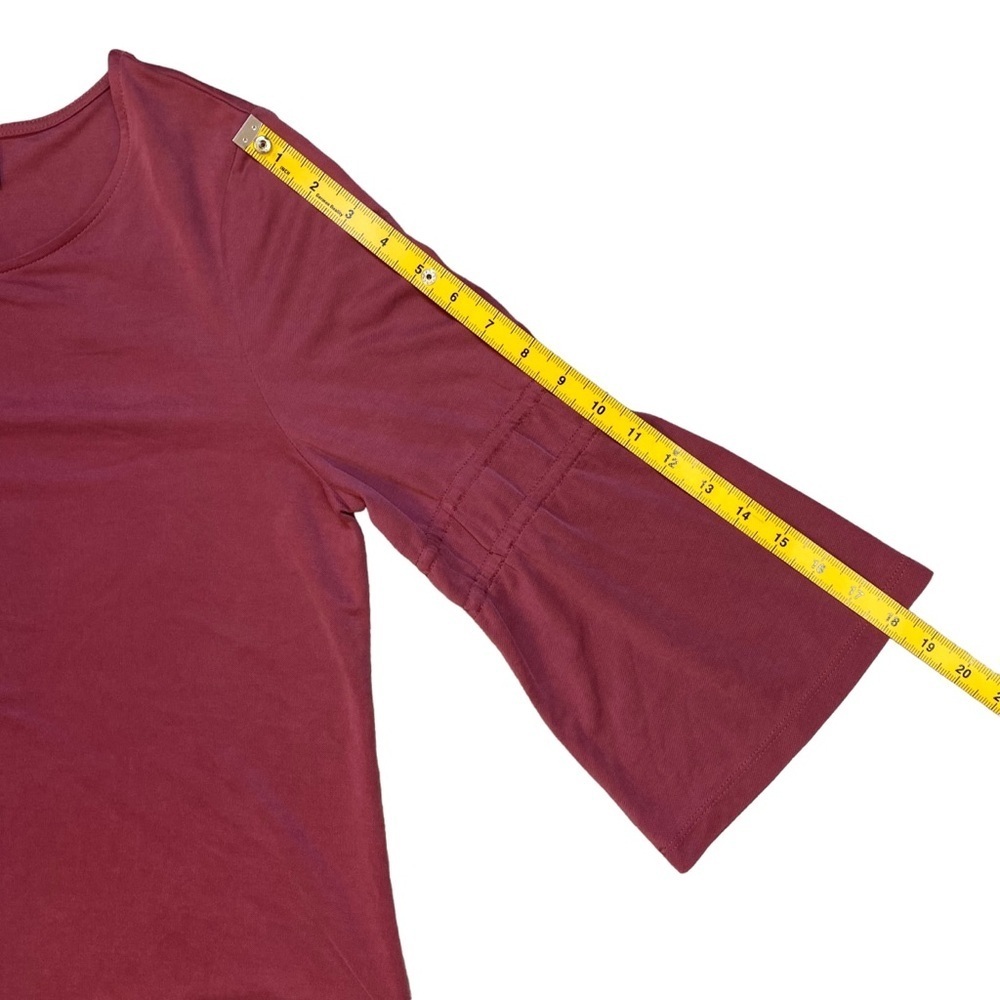 Marina Luna Shift Dress Women Large Jersey Knit‎ 3/4 Sleeves Plum Casual - Picture 11 of 13